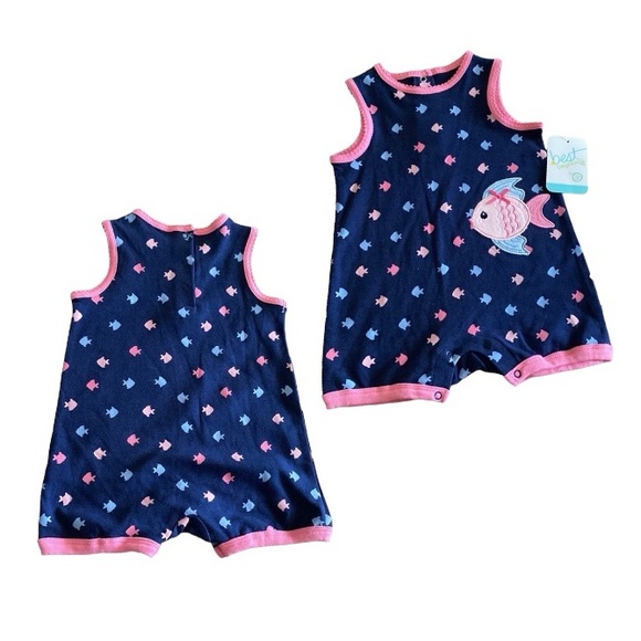 Best Beginnings Fish Rompers - Picture 13 of 15